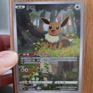 Eevee Pokémon Card with Forest Background - EXCELLENT CONDITION